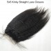 5x5 Kinky Straight Lace Closure,Natural Color,Brazilian Human Virgin Hair